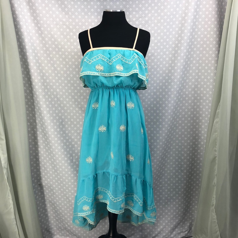 Teal Flowy Seashell Dress